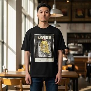Vintage LOT29 Authentic Wear Graphic T Shirt Black Men's Size L  New‎